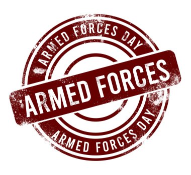 Silahlı Kuvvetler Günü - kırmızı yuvarlak grunge tuşu, mühür