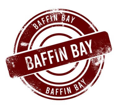 Baffin Körfezi - kırmızı yuvarlak grunge düğmesi, damga
