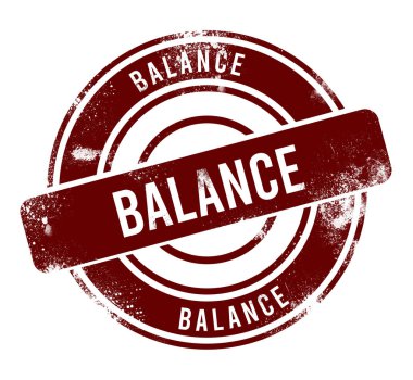 denge - kırmızı yuvarlak grunge düğmesi, pul