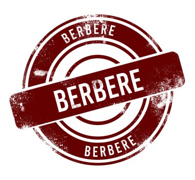 berbere - kırmızı yuvarlak grunge düğmesi, damga