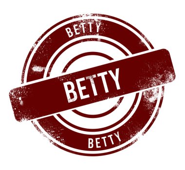 Betty - kırmızı yuvarlak grunge düğmesi, damga