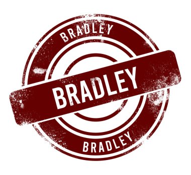 Bradley - kırmızı yuvarlak grunge düğmesi, damga