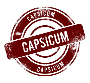 Capsicum - kırmızı yuvarlak grunge düğmesi, damga