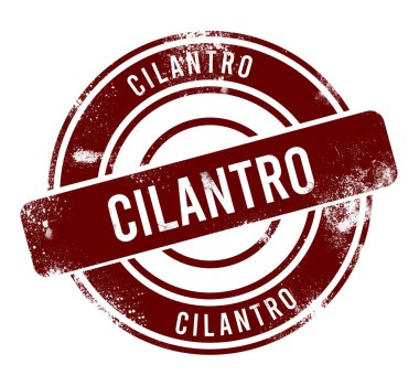 kişniş - kırmızı yuvarlak grunge düğmesi, damga