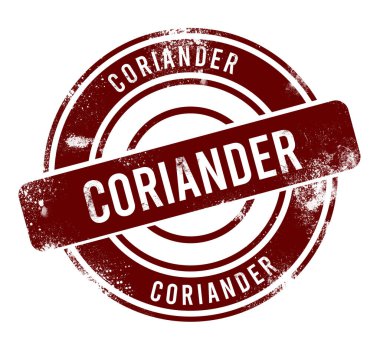 kişniş - kırmızı yuvarlak grunge düğmesi, damga