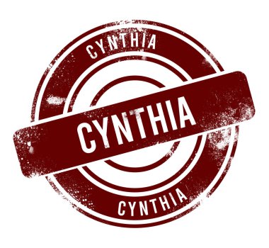 Cynthia - kırmızı yuvarlak grunge düğmesi, damga