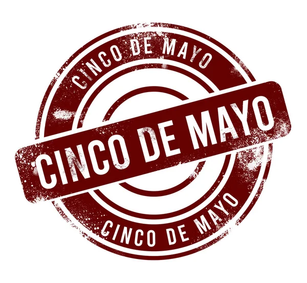 Cinco Mayo Botão Grunge Redondo Vermelho Carimbo — Fotografia de Stock