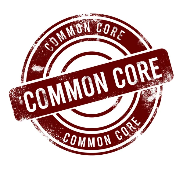 Common Core Червона Кругла Ґратка Штамп — стокове фото