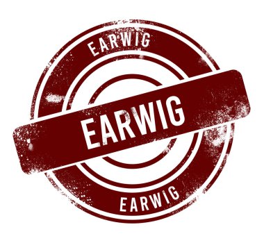 Kulaklık - kırmızı yuvarlak grunge düğmesi, damga