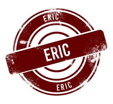 Eric - kırmızı yuvarlak grunge düğmesi, damga