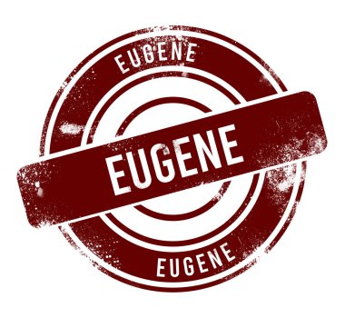 Eugene - kırmızı yuvarlak grunge düğmesi, damga