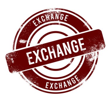 Değişim - kırmızı yuvarlak grunge düğmesi, pul