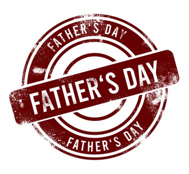 Babalar Günü - kırmızı yuvarlak grunge düğmesi, damga