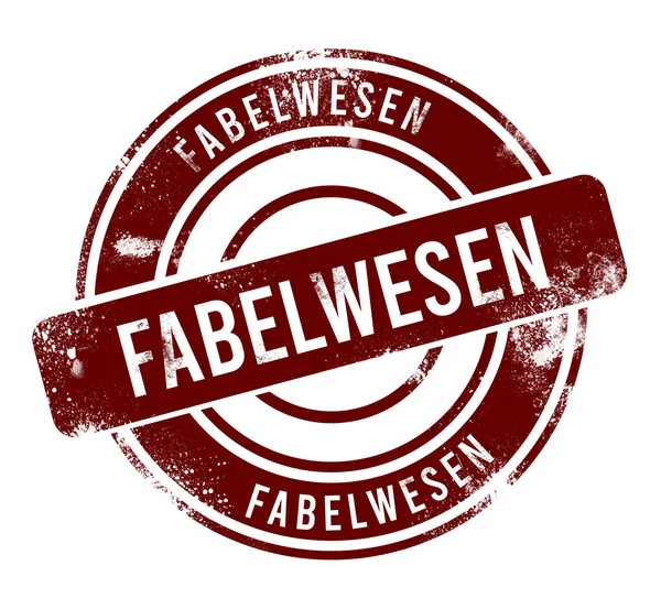 Efsanevi Wesen - Kırmızı yuvarlak grunge düğmesi, damga