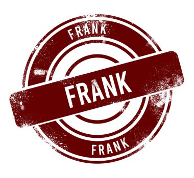 Frank - kırmızı yuvarlak grunge düğmesi, damga