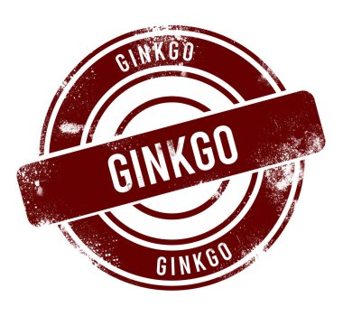 ginkgo - kırmızı yuvarlak grunge düğmesi, damga
