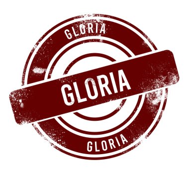 Gloria - kırmızı yuvarlak grunge düğmesi, damga