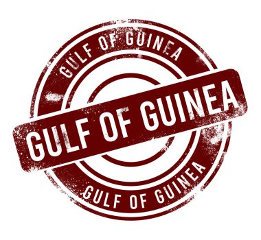 Gine Körfezi - kırmızı yuvarlak grunge düğmesi, damga
