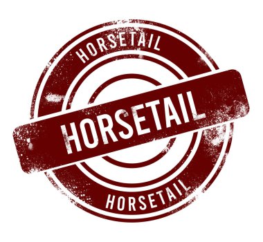 At kuyruğu - kırmızı yuvarlak grunge düğmesi, damga