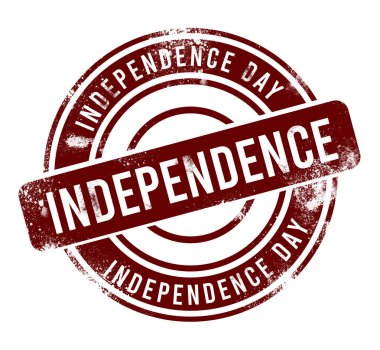 Bağımsızlık Günü - kırmızı yuvarlak grunge tuşu, mühür