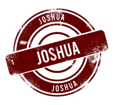 Joshua - kırmızı yuvarlak grunge düğmesi, damga
