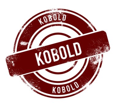 Kobold - kırmızı yuvarlak grunge düğmesi, damga