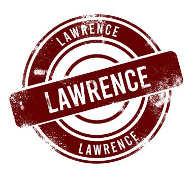 Lawrence - kırmızı yuvarlak grunge düğmesi, damga