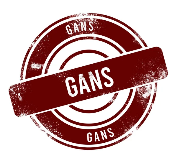 Gans - kırmızı yuvarlak grunge düğmesi, damga