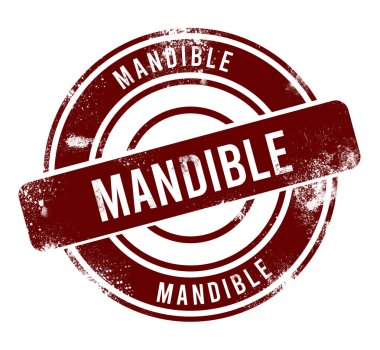 Alt çene - kırmızı yuvarlak grunge düğmesi, damga