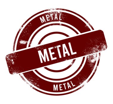 Metal - kırmızı yuvarlak grunge düğmesi, damga