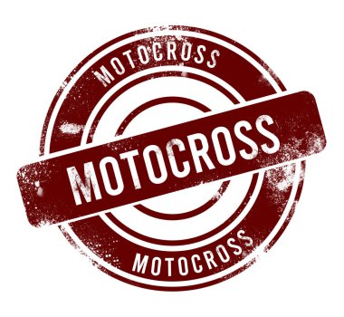 Motokros - kırmızı yuvarlak grunge tuşu, damga