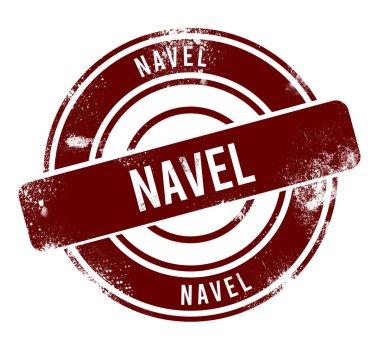 Göbek - kırmızı yuvarlak grunge düğmesi, damga