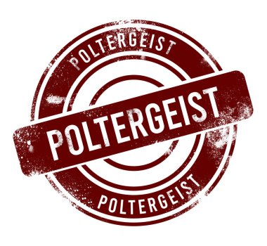 Kötü ruh - kırmızı yuvarlak grunge düğmesi, damga