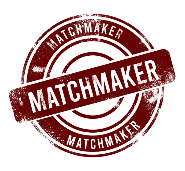 Çöpçatan - kırmızı yuvarlak grunge düğmesi, damga