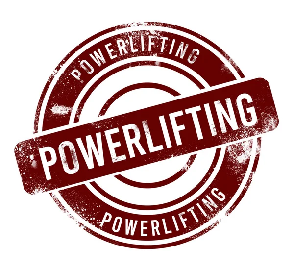 Powerlifting Red Grunge Button Stamp — Stock Photo, Image