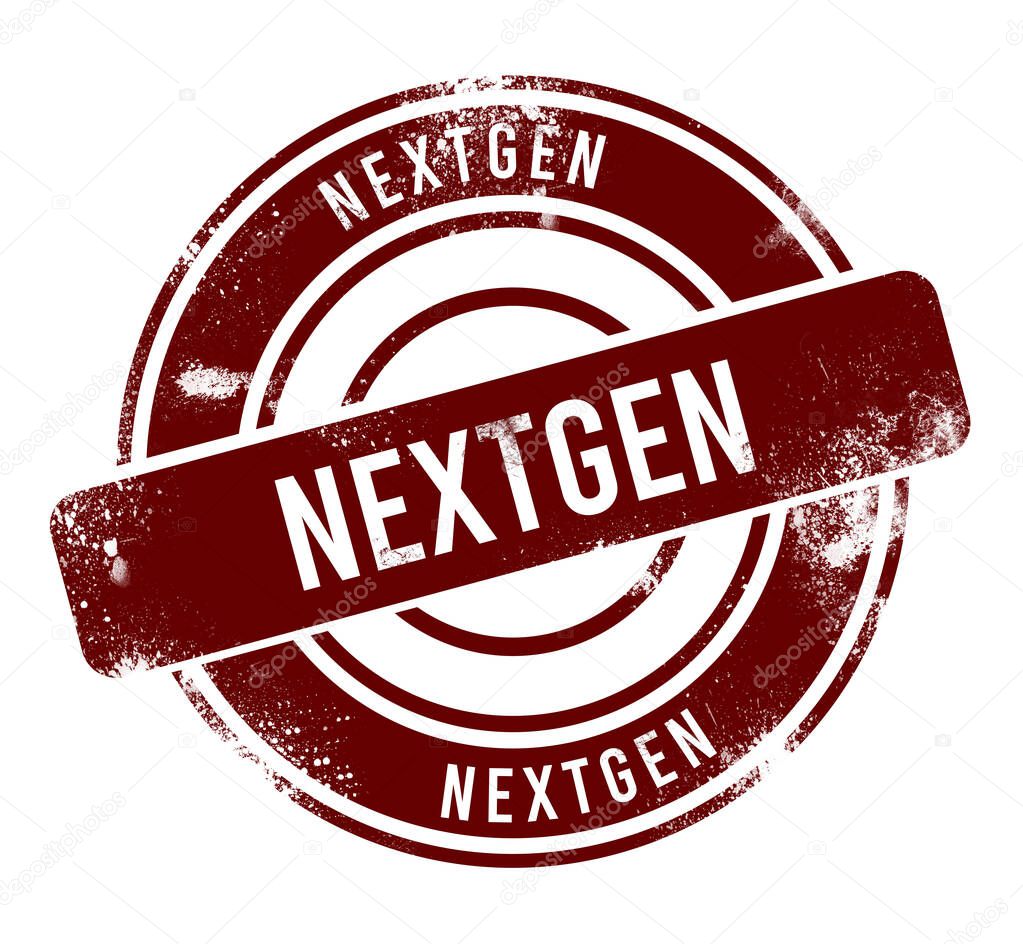 NextGen - red round grunge button, stamp