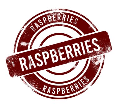 Ahududu - kırmızı yuvarlak grunge düğmesi, damga