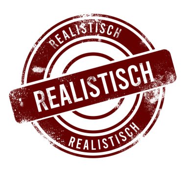 Realistisch - kırmızı yuvarlak grunge düğmesi, damga