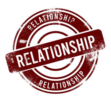 ilişki - kırmızı yuvarlak grunge düğmesi, damga