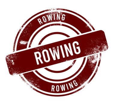 Kürek - kırmızı yuvarlak grunge düğmesi, damga