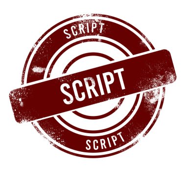 Betik - kırmızı yuvarlak grunge düğmesi, damga