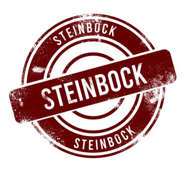 steinbock - kırmızı yuvarlak grunge düğmesi, damga