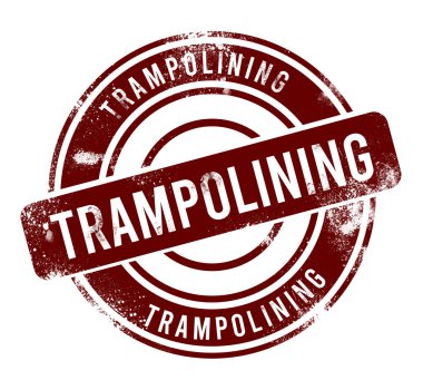 Tramplen- kırmızı yuvarlak grunge düğmesi, damga