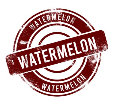 Karpuz - kırmızı yuvarlak grunge düğmesi, damga