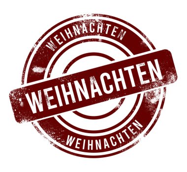 Weihnachten - kırmızı yuvarlak grunge düğmesi, damga