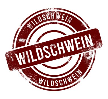 Wildschwein - kırmızı yuvarlak grunge düğmesi, damga