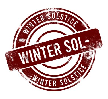 Kış Gündönümü - kırmızı yuvarlak grunge düğmesi, damga