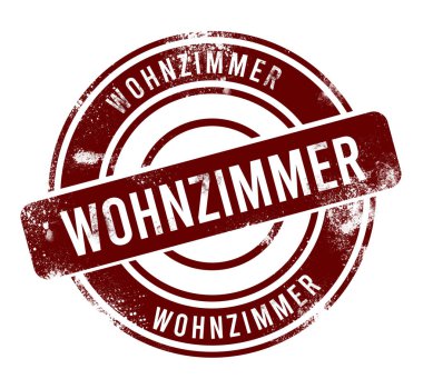 wohnzimmer - kırmızı yuvarlak grunge düğmesi, damga