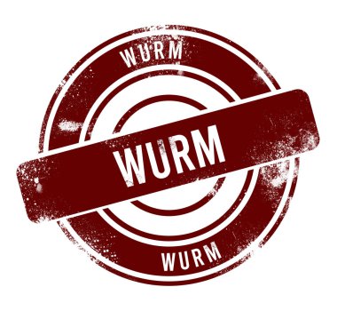 Wurm - kırmızı yuvarlak grunge düğmesi, damga