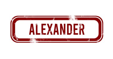 Alexander - kırmızı grunge düğmesi, damga